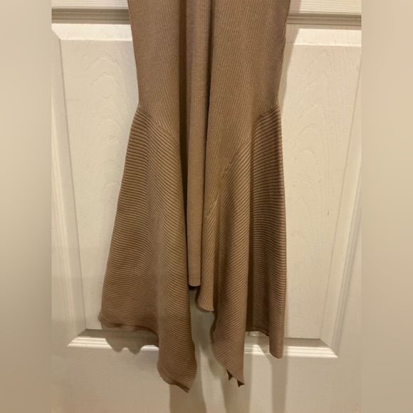 Anthropologie NWT Stretch Knit Mock Neck Sleeveless Dress Beige Woman Size Small - Picture 8 of 14